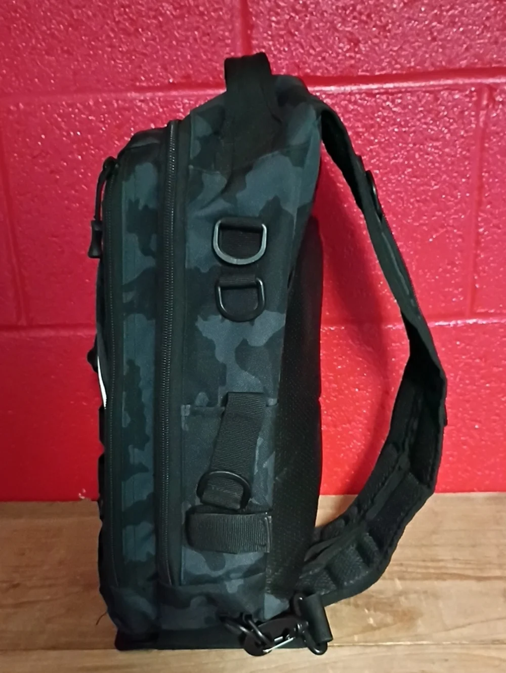 Black Camo Tactical Sling Backpack